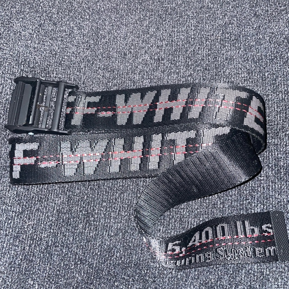 Off white industrial belt